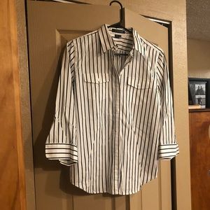 White and Black Stripe Ralph Lauren Button Down